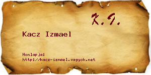 Kacz Izmael névjegykártya